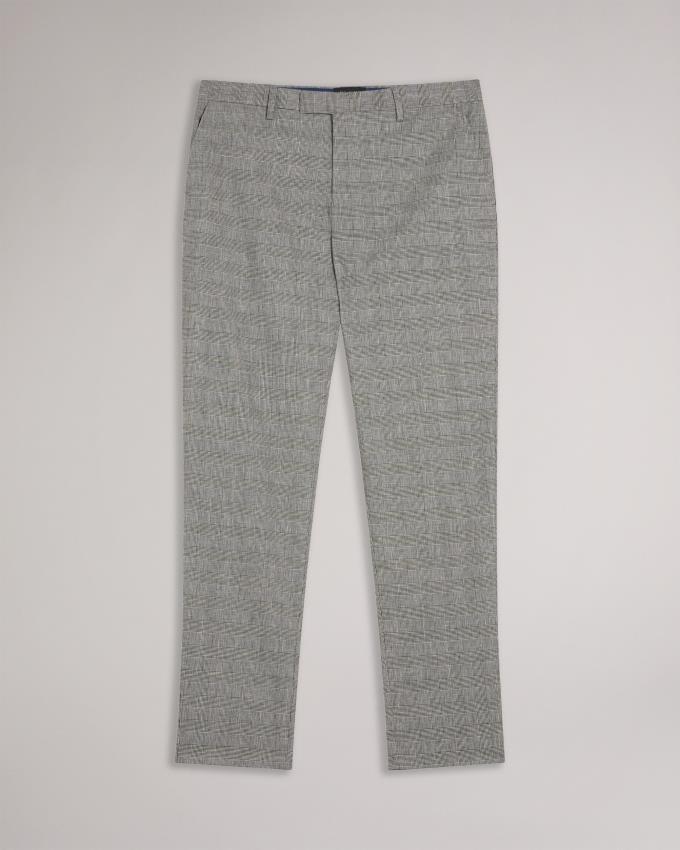 Pantalon Ted Baker Puppytooth Check Linen Blend Grise Homme | VRV-24840010